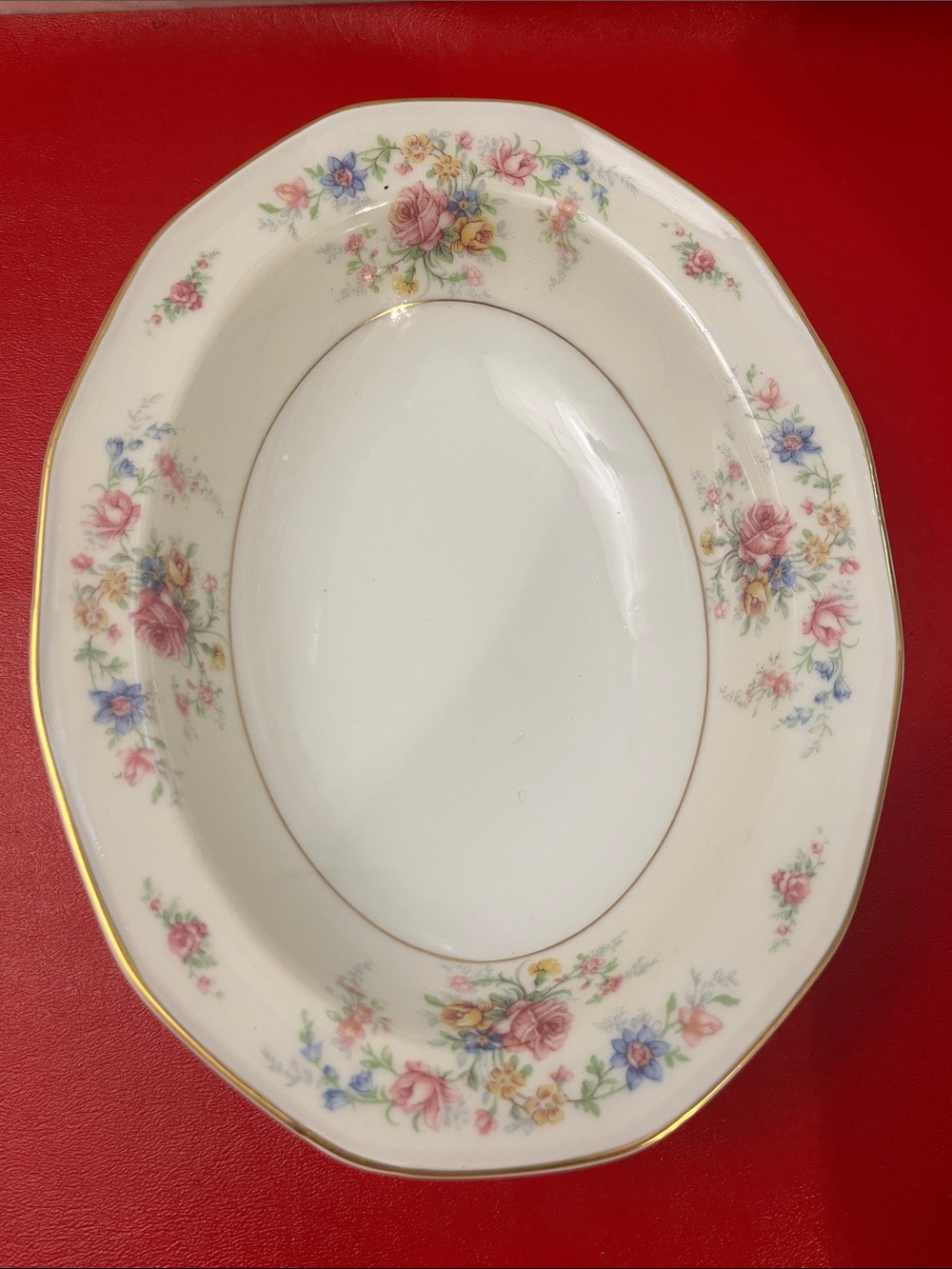 Theodore Haviland Chalfonte 9-1/2" Serving Bowl Floral Gold Limoges France 1936